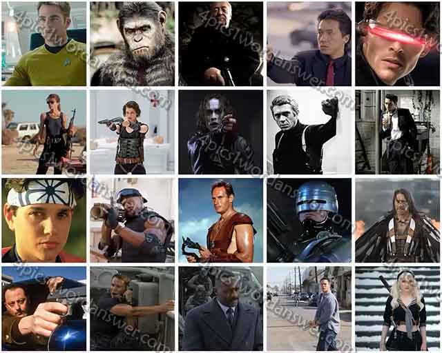 100 Pics Action Heroes Level 61 80 Answers 4 Pics 1