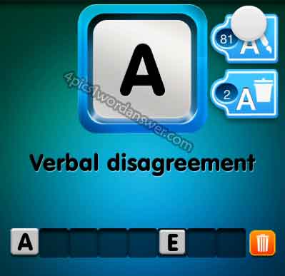 One Clue Verbal Disagreement Answer 4 Pics 1 Word Daily Puzzle Answers