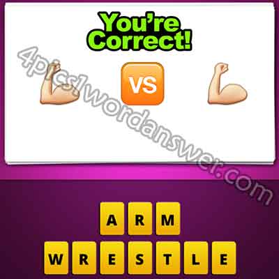 The Emoji Arm Muscle vs Arm Muscle | 4 Pics Word Daily Puzzle Answers
