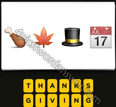 emoji-chicken-drumstick-maple-leaf-top-hat-calendar