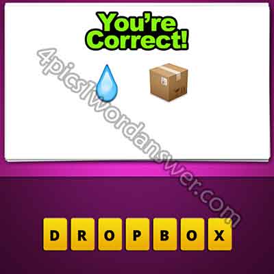 Guess The Emoji Water Drop And Box 4 Pics 1 Word Daily Puzzle Answers